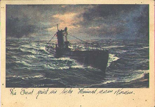 Submarine artist card Wolf Strobel, o 15.8.1942