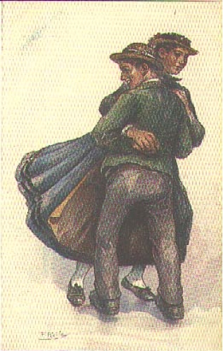 Black Forest dance artist card Fr. Reiss * ca. 1910