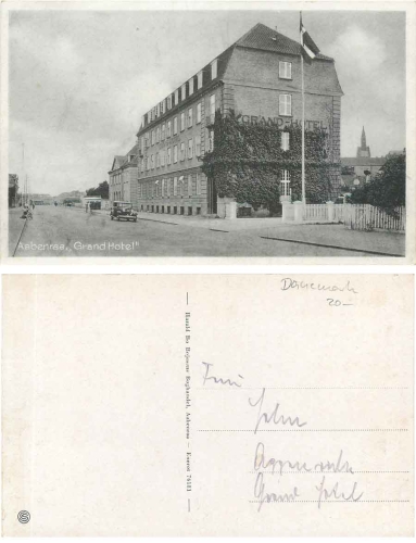 Aabenraa Grand Hotel Daenemark gebr. ca. 1930