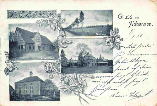 30900 Abbensen Schloss Gastwirtschaft kirche o 1.4.1899