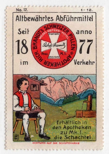 Brandt's Swiss pills laxative since 1877 vignette around 1920