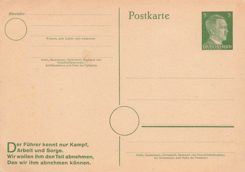 Adolf Hitler 5 Pfennig Ganzsache