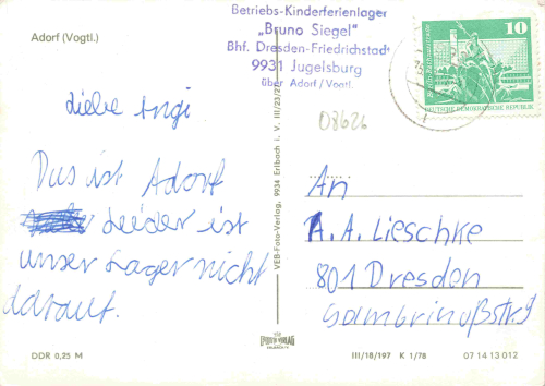 Adorf Vogtland Totalansicht o 1978