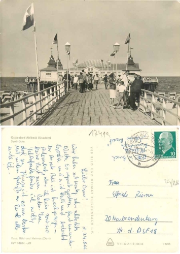 17419 Ahlbeck Insel Usedom Seebruecke o 24.8.1966