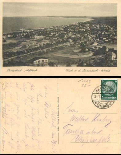 Seebad Ahlbeck von der Bismarckwarte o 31.07.34
