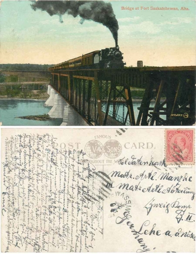 Alberta Fort Saskatchewan Eisenbahnbrücke o 4.6. 1901