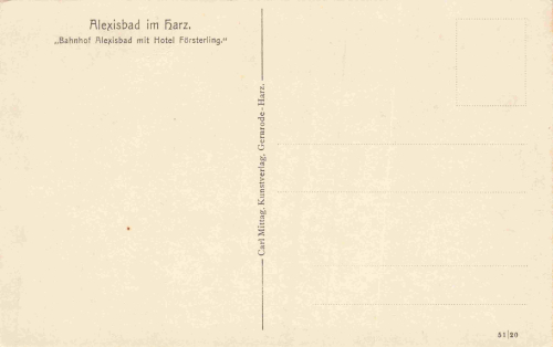 Alexisbad Harzgerode Bahnhof mit Hotel Försterling * um 1920