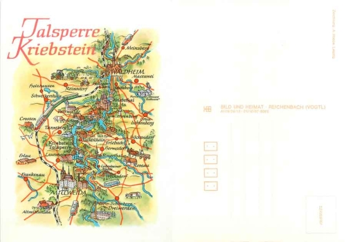 Alfred Hoppe 8065 Kriebstein dam artist card 1987