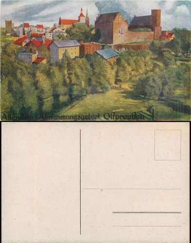 Allenstein voting area East Prussia artist card * approx. 1920