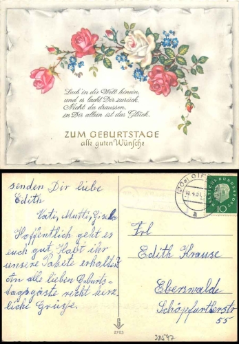 38547 Allerbuettel via Gifhorn 20a country postmark on AK o 16.4.1961