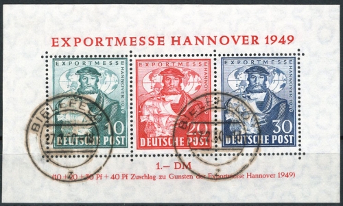 Allied Occupations Michel Block 1 ** Hanover Export Fair 1949 mint never hinged