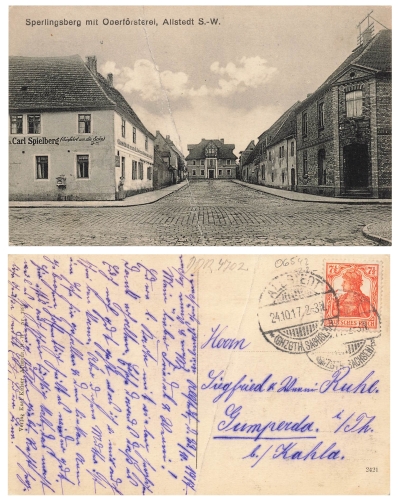 06542 Allstedt, Sperlingsberg mit Oberförsterei, o 24.10.1917