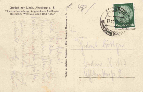 Almrich Altenburg Naumburg Saale Gasthof zur Linde o 1933