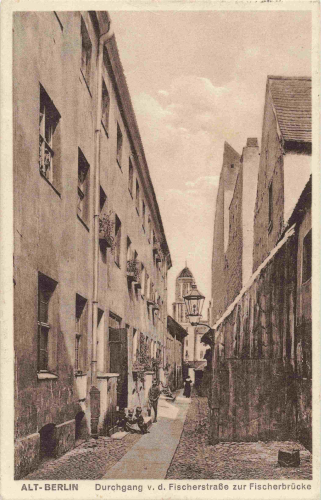 Alt-Berlin Fischerstrasse zur Fischerbrücke alte Ansichtskarte o 1943