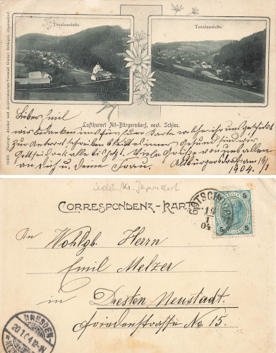 Alt Buergersdorf Austrian Silesia Staré Purkartice o 1904