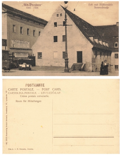 Old Dresden 1905-1906 Annen Strasse courtyard and bakery mill