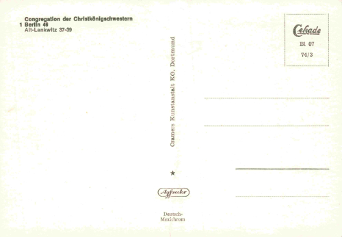 Alt-Lankwitz Berlin Congregation der Christkönigschwestern alte Ansichtskarte * um 1970