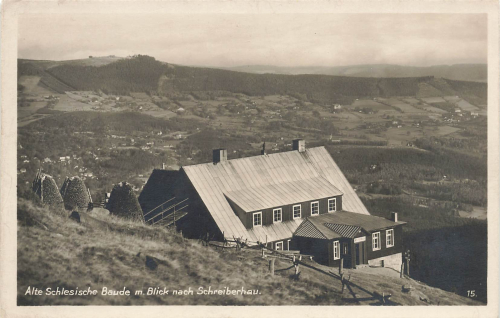 Alte schlesische Baude Riesengebirge Schlesien Pod Łabskim Szczytem * um 1930