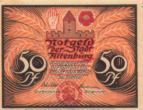 Altenburg Thüringen Notgeld Bauern Trachen 1921