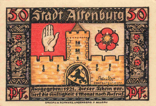 Altenburg Thüringen Notgeld Prinzenraub 1921