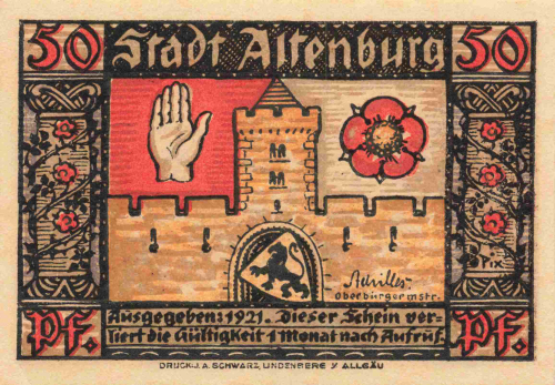 Altenburg Thüringen Notgeld Prinzenraub 1921