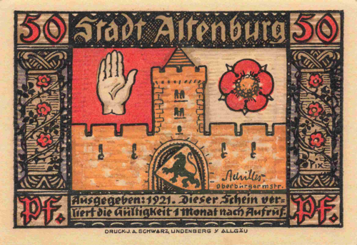 Altenburg Thüringen Notgeld Prinzenraub 1921