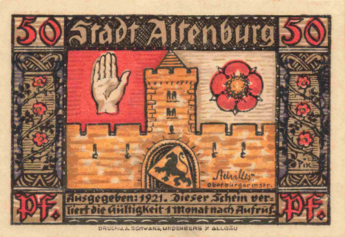 Altenburg Thüringen Notgeld Prinzenraub 1921