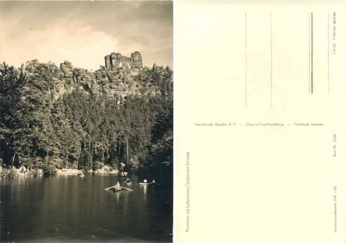 01847 Rathen Amselsee with climbing rock Locomotive Saxon Switzerland * 1961 Hanich1346
