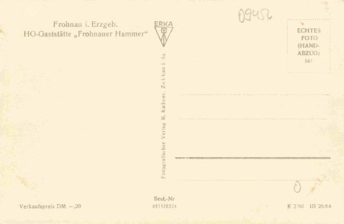 Annaberg-Buchholz HO Gaststätte Frohnauer Hammer * 1960