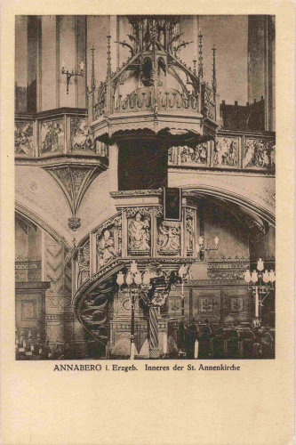 Annaberg-Buchholz St. Annenkirche Innenansicht * um 1920