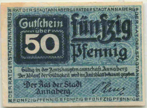 Annaberg Sachsen Notgeldschein um 1920