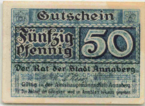 Annaberg Sachsen Notgeldschein um 1920