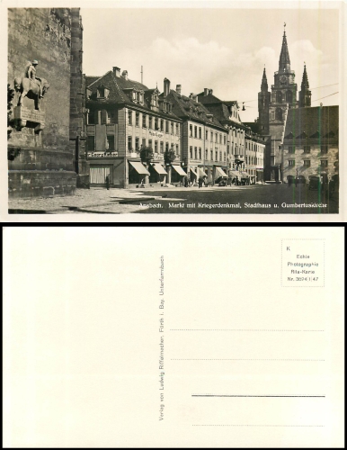Ansbach Markt war memorial * approx. 1940