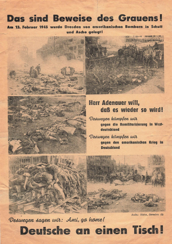 Anti-war poster destruction of Dresden SBZ propaganda 1946 A4