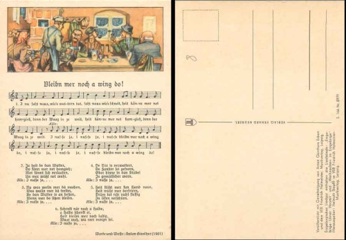 Anton Guenther "Let's stay a wing do!" Song card artist card *ca.1950
