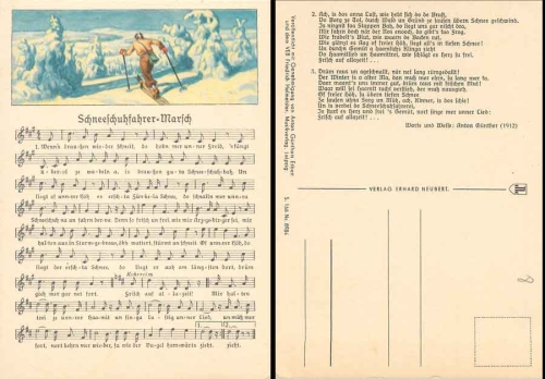 Anton Guenther "Schneeschuhfahrer March" song card artist card *ca.1950