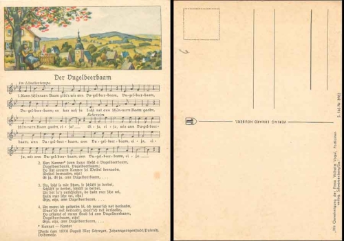 Anton Guenther "Der Vugelbeerbaam" iedkarte artist card *ca.1950