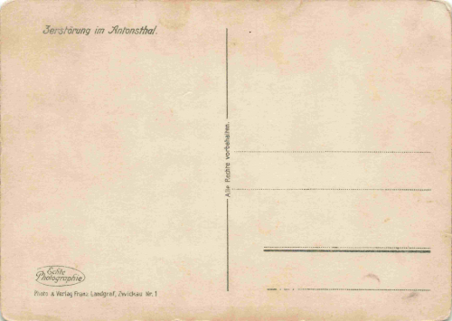 Antonsthal Erzgebirge Unwetterkatastrophe 6. Juli 1931 Echtfotokarte