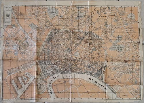Antwerp city map around 1930 New plan of Antwerp and Voorsteden