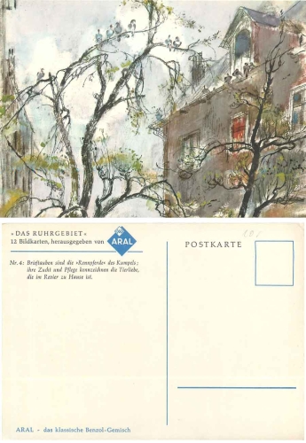 Carrier pigeons Aral Ruhrgebiet No. 4 * about 1950