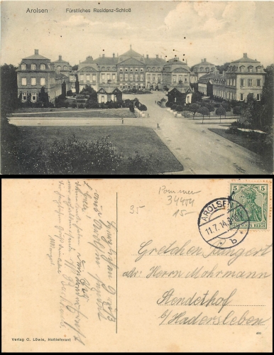 Arolsen Residenz-Schloss o 11.7.1914