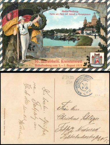 Aschaffenburg 30th Central Rhine District Gymnastics Festival, 5.8.1912