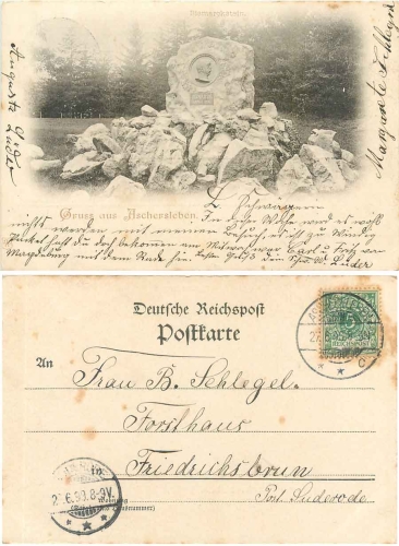 06449 Aschersleben, Bismarckdenkmal o 27.6.1899