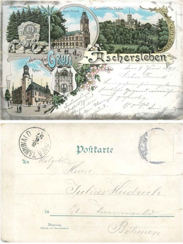 06449 Aschersleben Chromolithograph o 8.6.1897