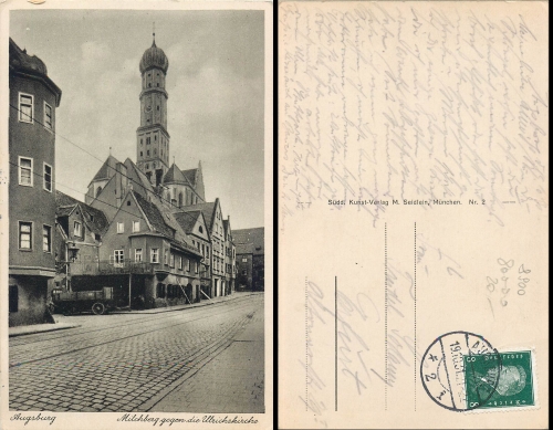 Augsburg Milchberg gegen die Ulrichskirche o 19.10.1931