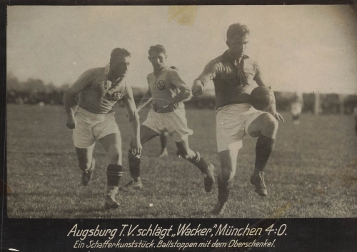 Soccer Augsburg T.V. - Wacker Munich real photo around 1920