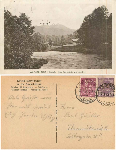 Augustusburg Erzgebirge Zschopautal o 17.7.1923