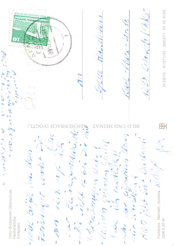07955 Auma Thüringen Oberschule o 1986