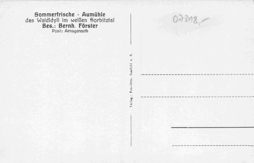 Aumühle im Sorbitztal Saalfeld Thüringen * um 1940