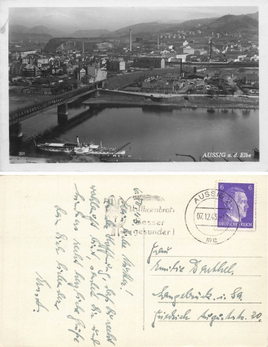 Aussig Bohemia with Elbe steamer Blasewitz on December 7th, 1943